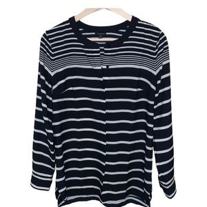 EUC Talbots Striped Button Down Blouse